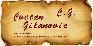 Cvetan Gilanović vizit kartica